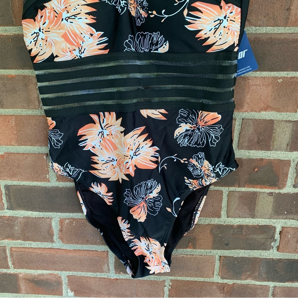 Hilor Floral Front Crossover One Piece Swimsuit Women’s Small 4-6 NEW - Picture 5 of 11